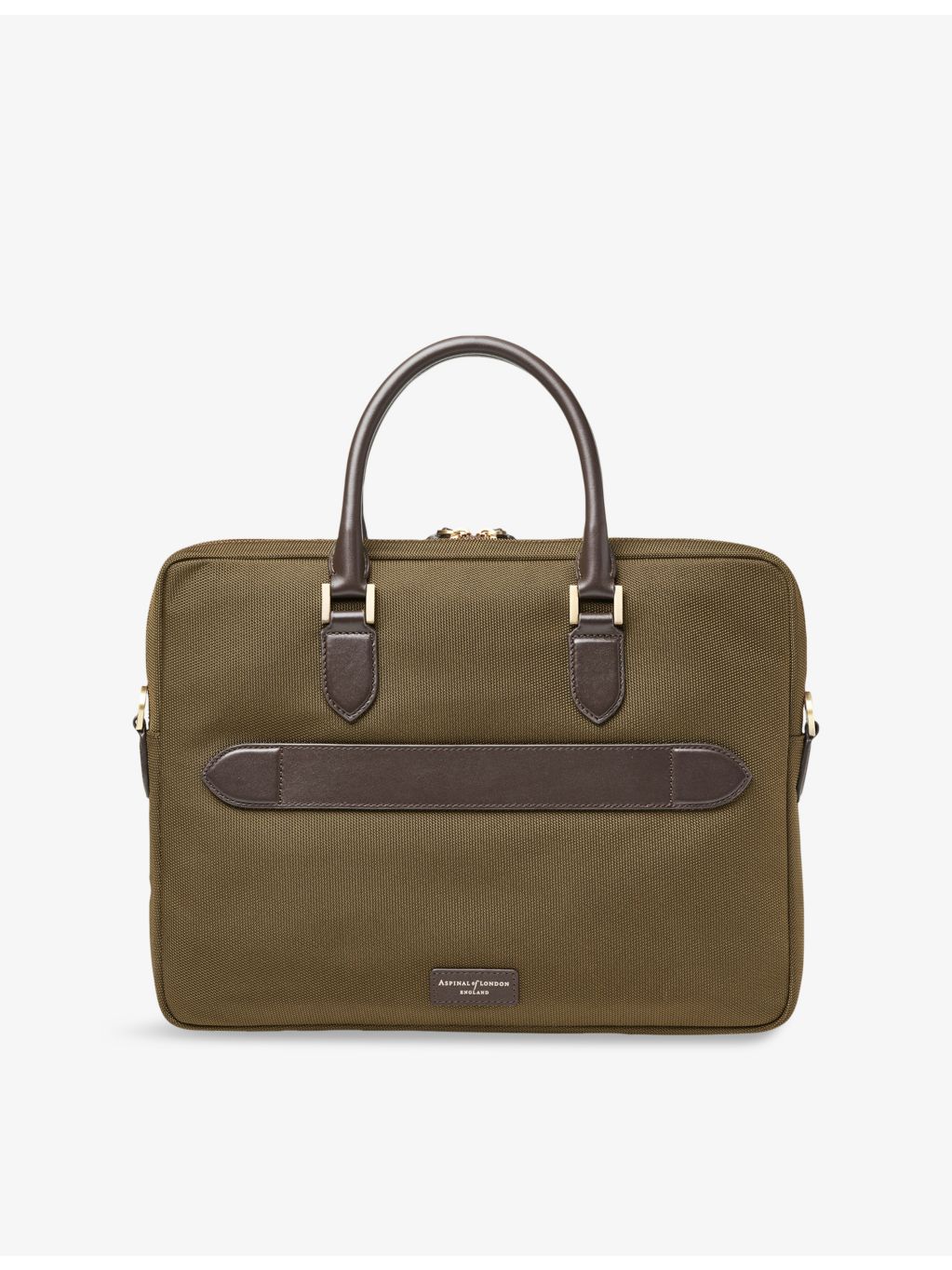 Aspinal of London woven briefcase with leather trims - British product