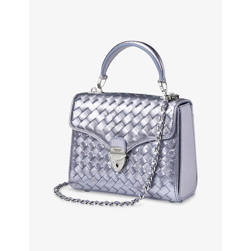 Aspinal of London Mayfair Midi woven leather top-handle bag (British brand)
