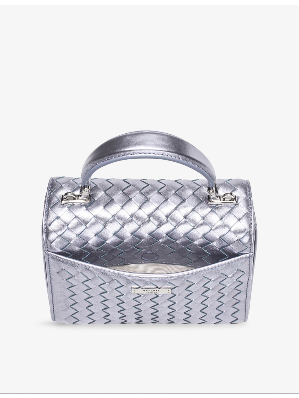 Aspinal of London Mayfair Midi woven leather top-handle bag (British brand)