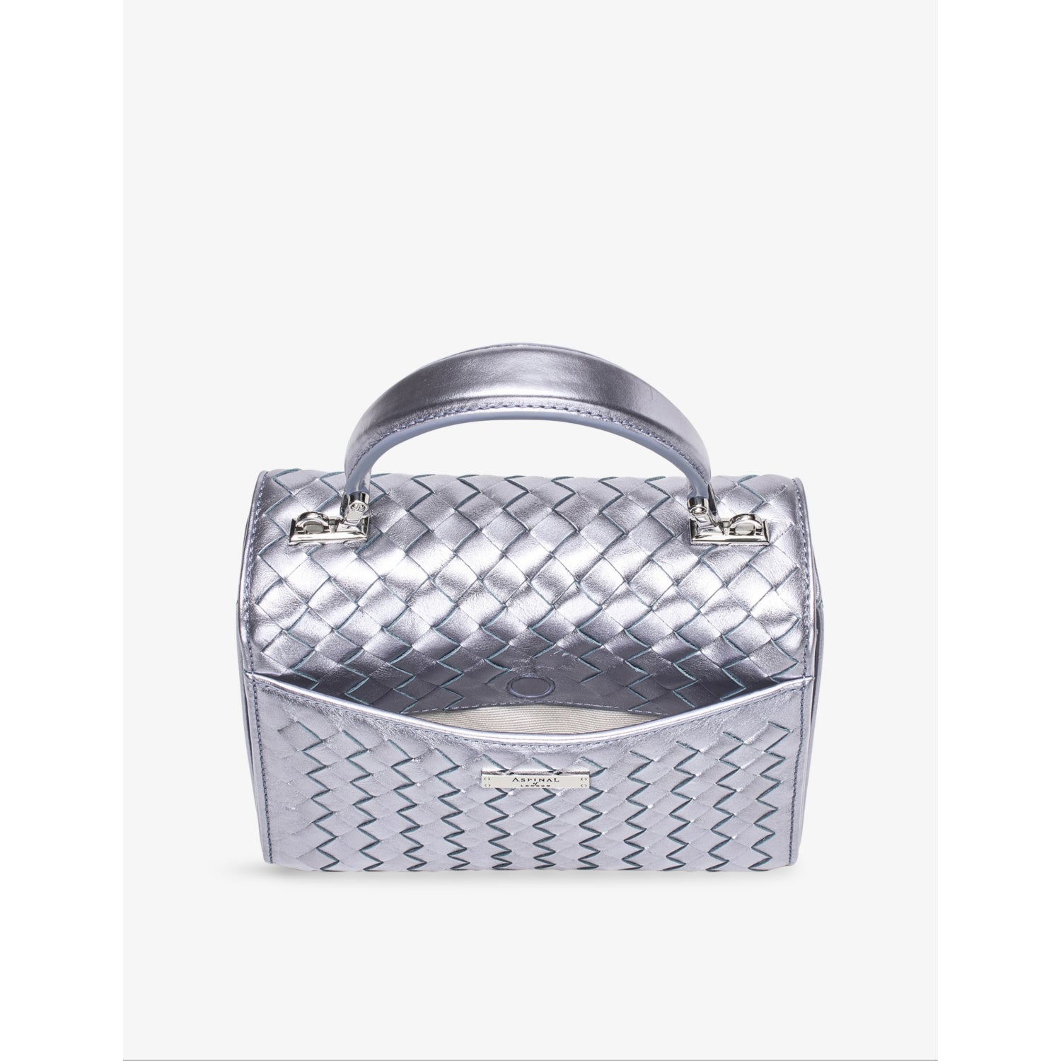 Aspinal of London Mayfair Midi woven leather top-handle bag (British brand)