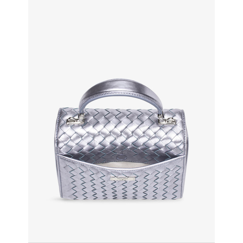 Aspinal of London Mayfair Midi woven leather top-handle bag (British brand)