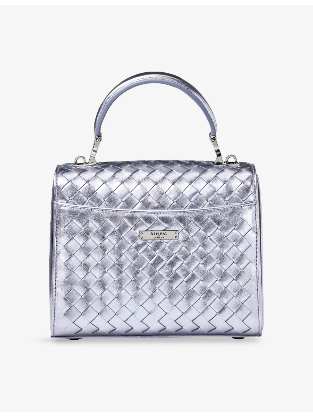 Aspinal of London Mayfair Midi woven leather top-handle bag (British brand)