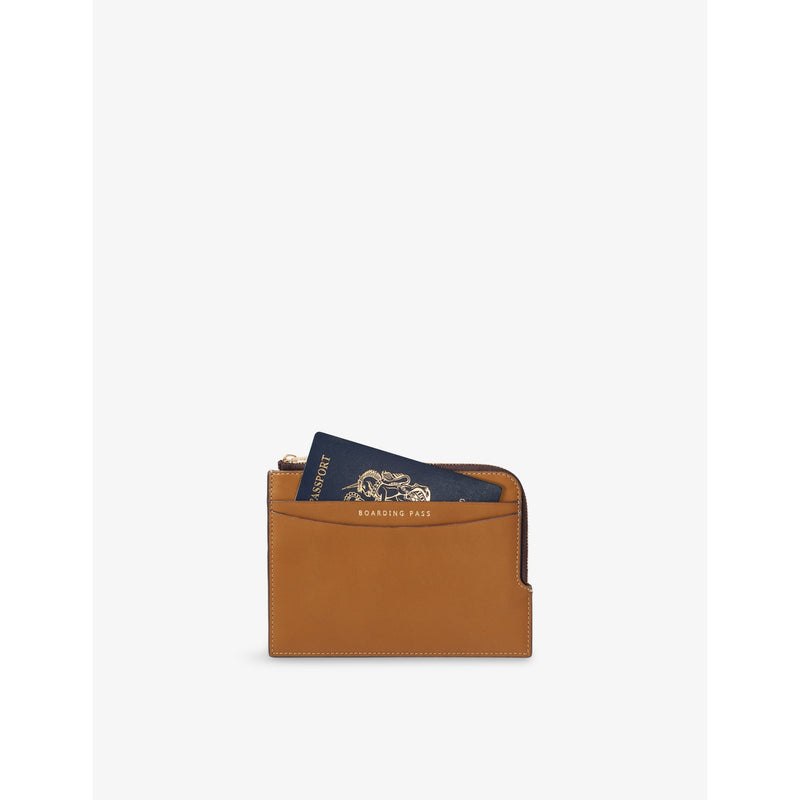 Aspinal of London travel zipped leather wallet (British brand)