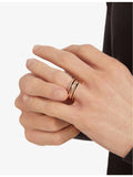 Bvlgari B.zero1 Rock ring in 18ct rose gold and ceramic (British brand)