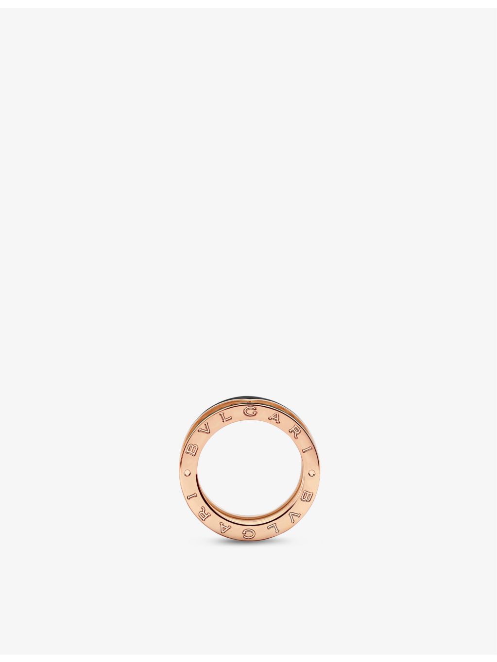 Bvlgari B.zero1 Rock ring in 18ct rose gold and ceramic (British brand)