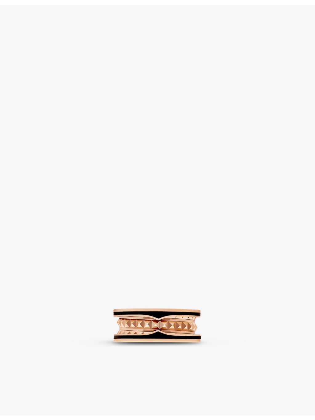 Bvlgari B.zero1 Rock ring in 18ct rose gold and ceramic (British brand)