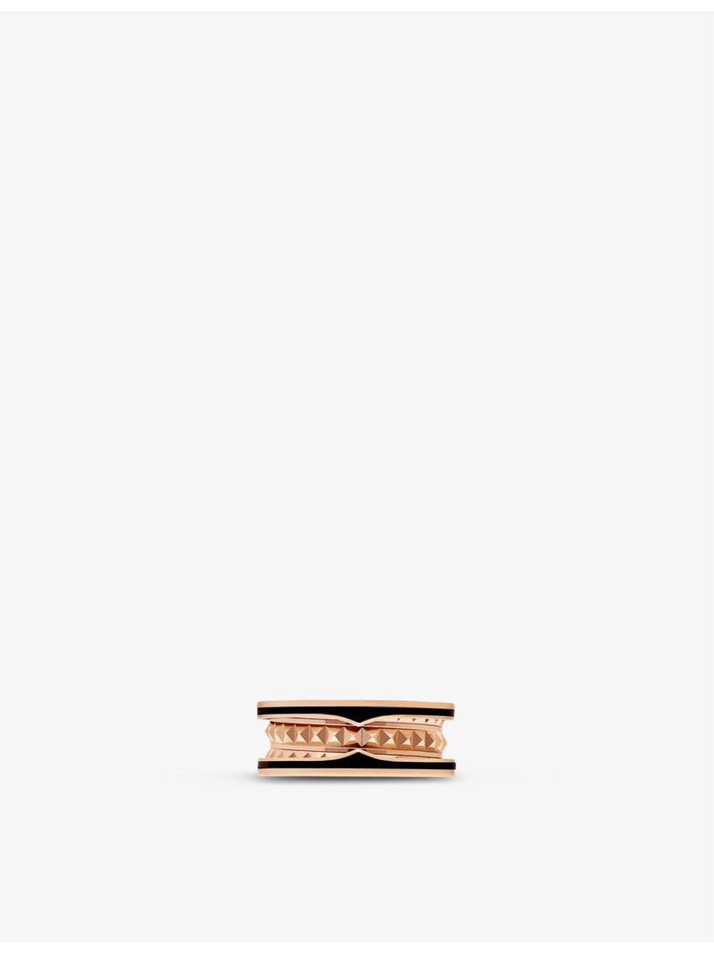 Bvlgari B.zero1 Rock ring in 18ct rose gold and ceramic (British brand)