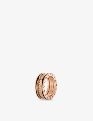 Bvlgari B.zero1 Rock 18ct Rose-Gold and Ceramic Ring