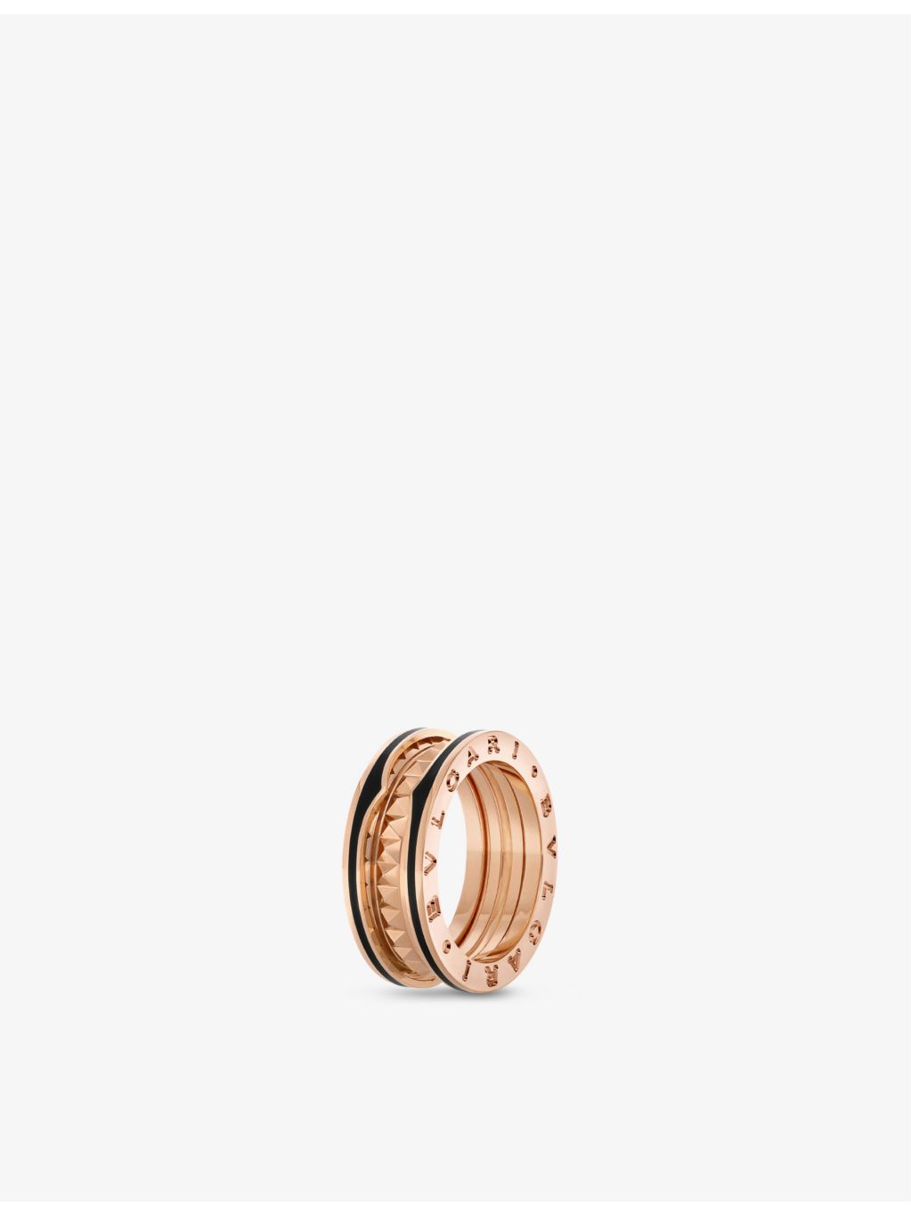Bvlgari B.zero1 Rock ring in 18ct rose gold and ceramic (British brand)