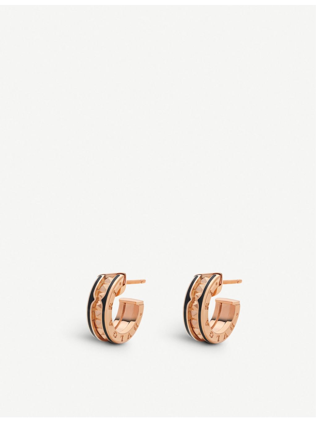 Bvlgari B.zero1 hoop earrings 18ct rose gold ceramic, UK version