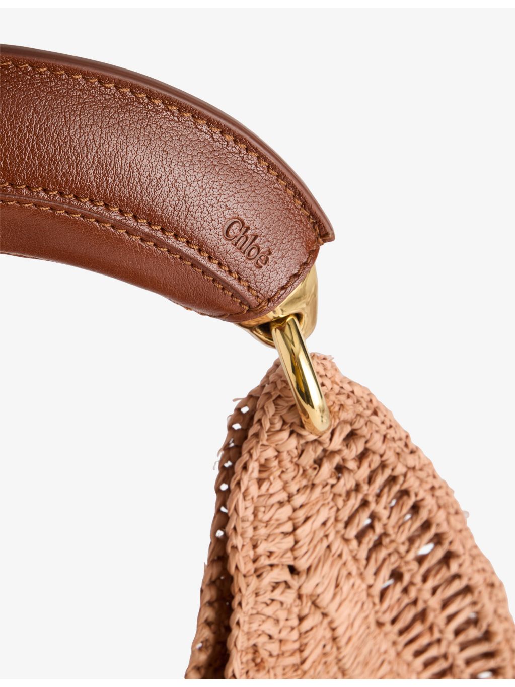 Chloé summer banana raffia hobo bag with gold hardware (British brand)