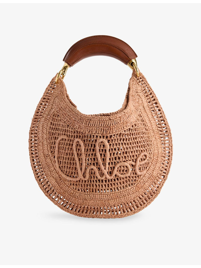 Chloé summer banana raffia hobo bag with gold hardware (British brand)