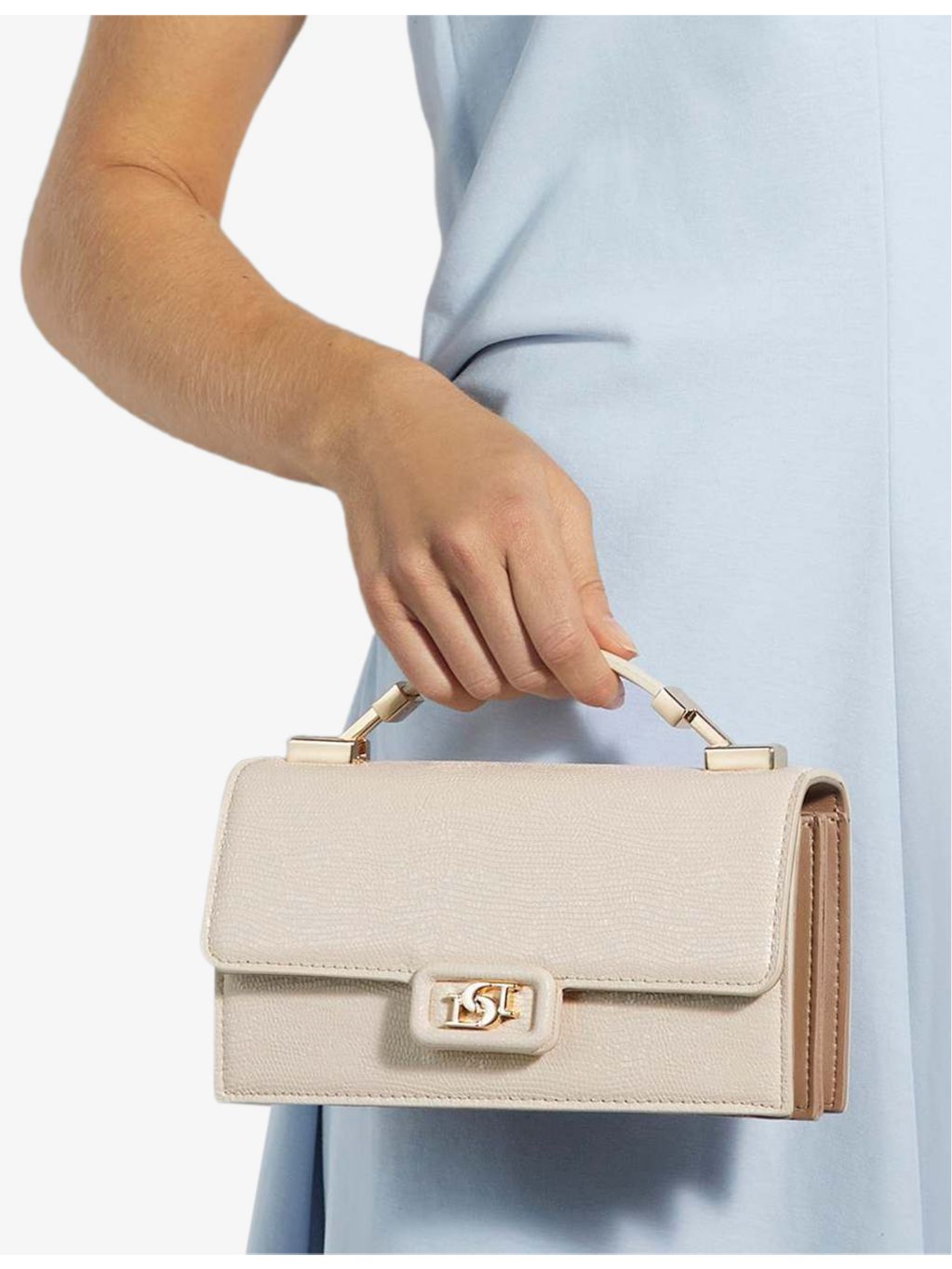 Dune lizard-embossed faux-leather top-handle bag - British product