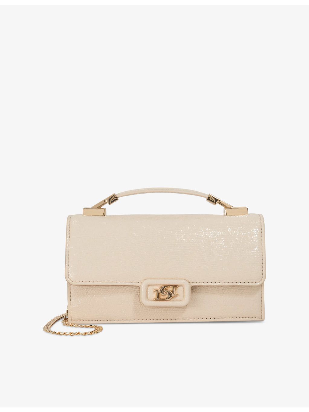 Dune lizard-embossed faux-leather top-handle bag - British product