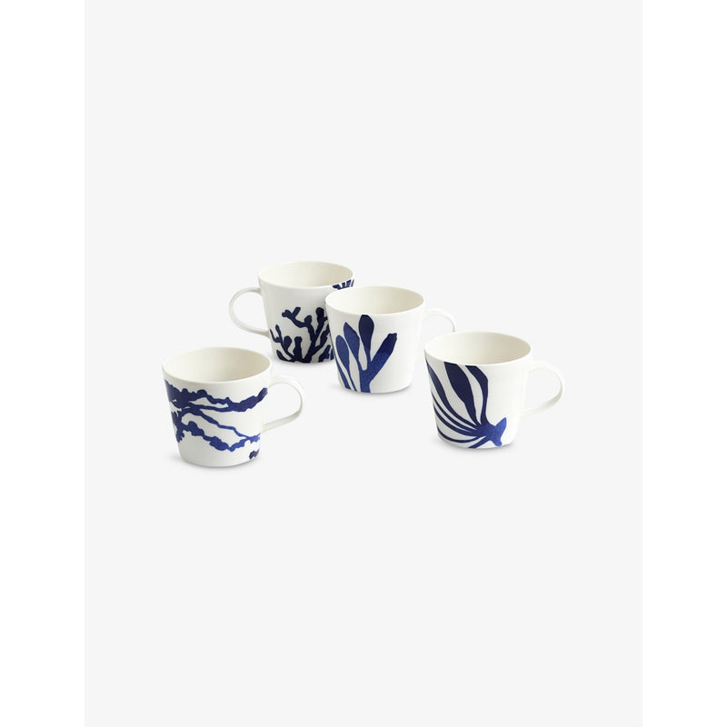 Royal Doulton porcelain mugs Pacific Blue set of four (British brand)