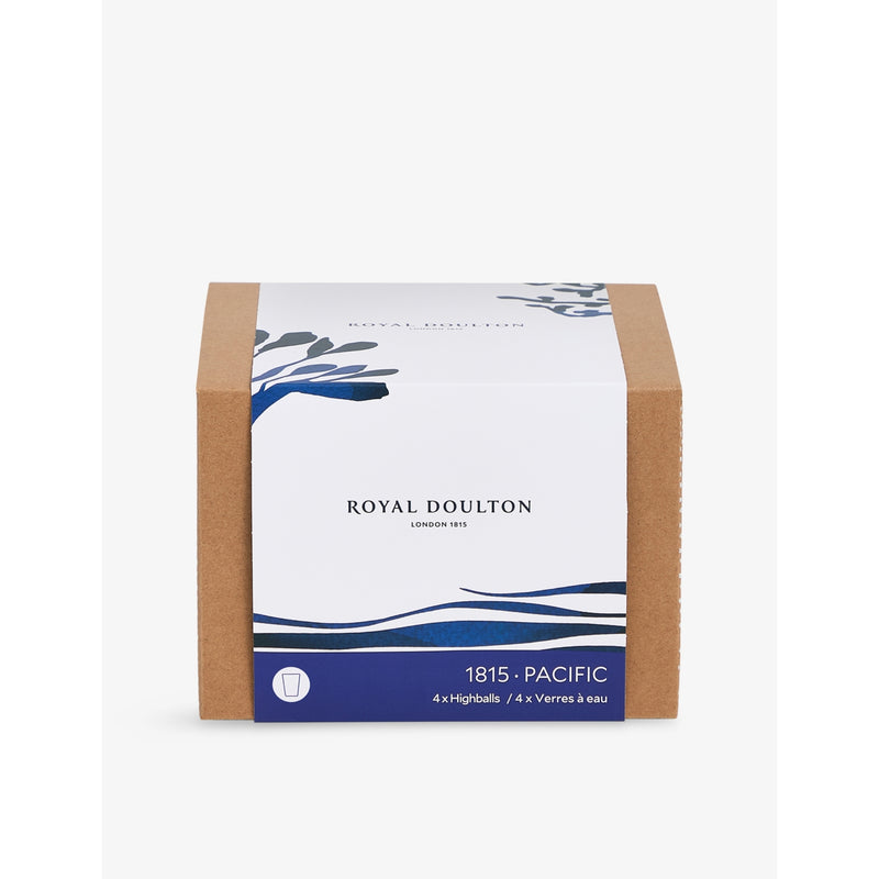 Royal Doulton Pacific clear hiball glasses 4-pack, imported from the UK
