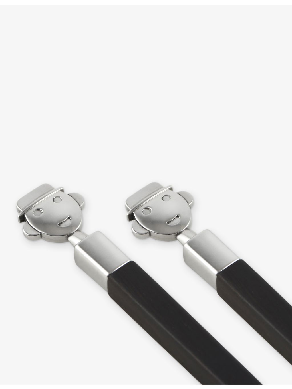 Alessi wood and stainless steel chopsticks and stand set 24cm, UK version