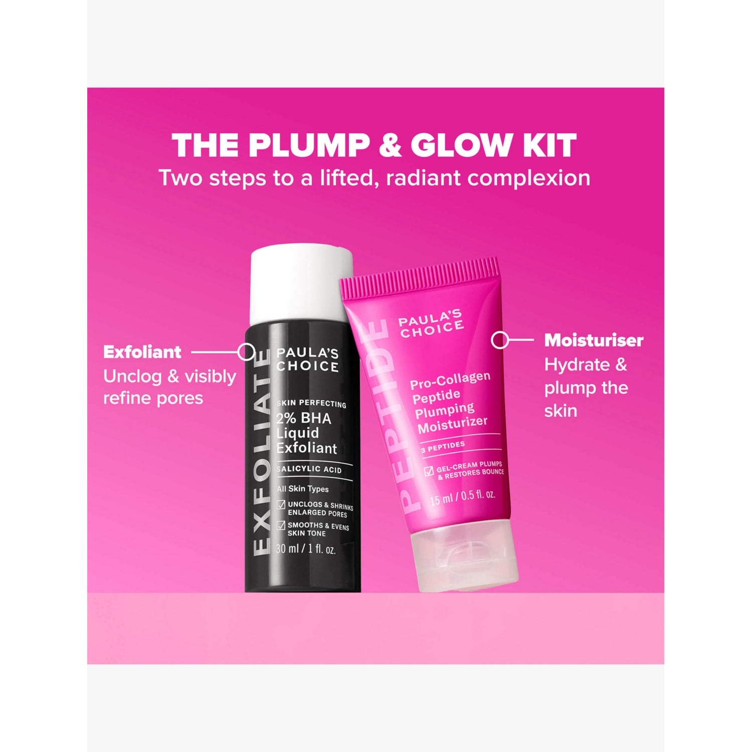 Paula's Choice Plump and Glow Kit, imported from the UK