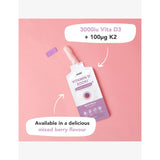 YourZooki vitamin D3 K2 sachets mixed berry 30x10ml, imported from the UK