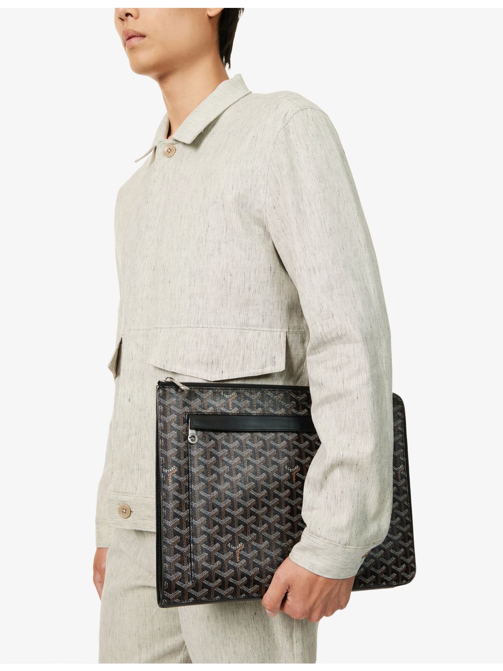 Goyard pre-loved document case coated canvas, UK version