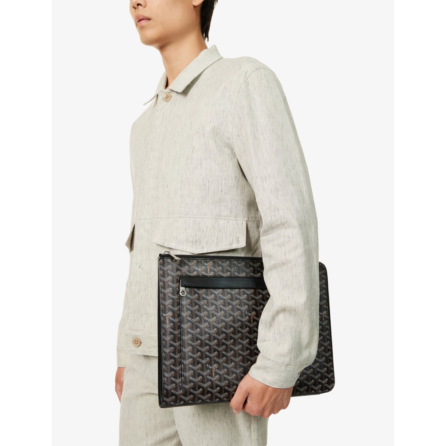 Goyard pre-loved document case coated canvas, UK version