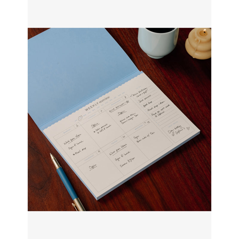 Papier floral checkerboard weekly planner 24cm x 18cm - British product