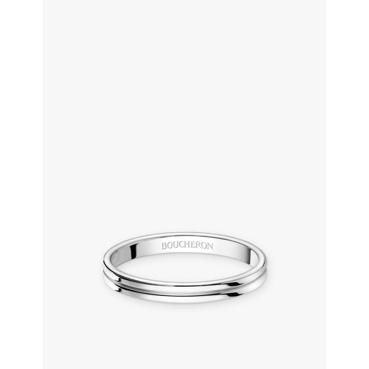 Godron Small Platinum Wedding Band - K