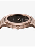 D1 Milano rose gold PVD quartz watch, imported from the UK