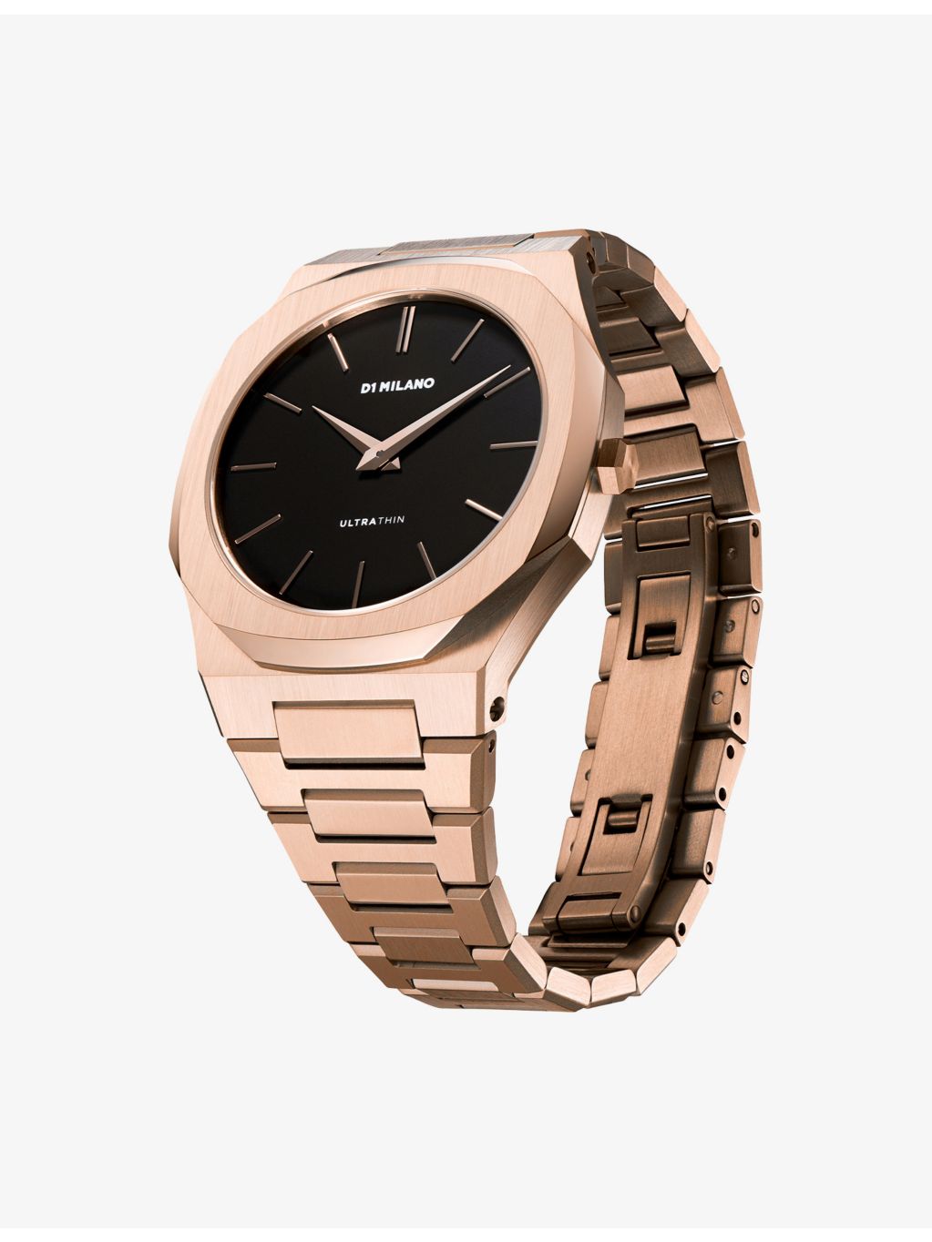 D1 Milano rose gold PVD quartz watch, imported from the UK