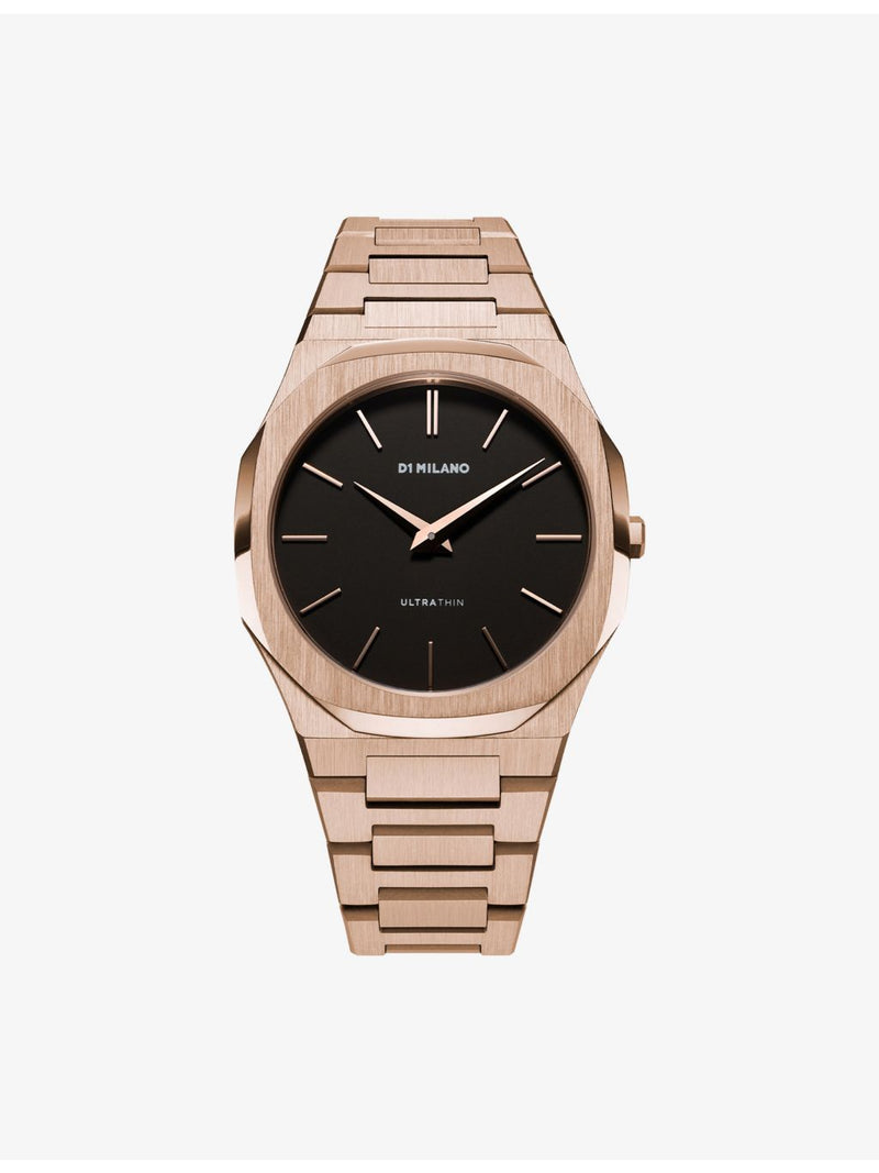 D1 Milano rose gold PVD quartz watch, imported from the UK