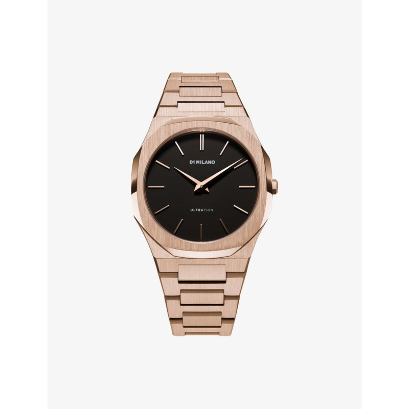 D1 Milano rose gold PVD quartz watch, imported from the UK