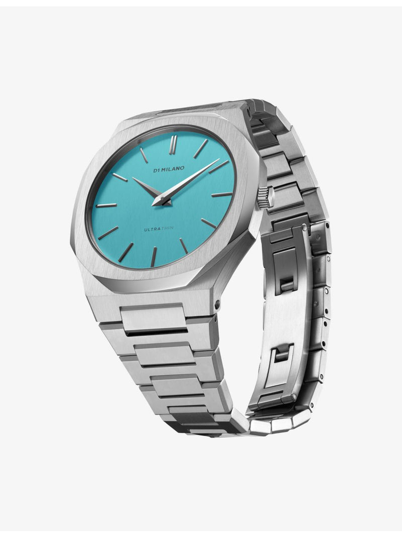 D1 Milano light blue ultra thin quartz watch 38mm, UK version
