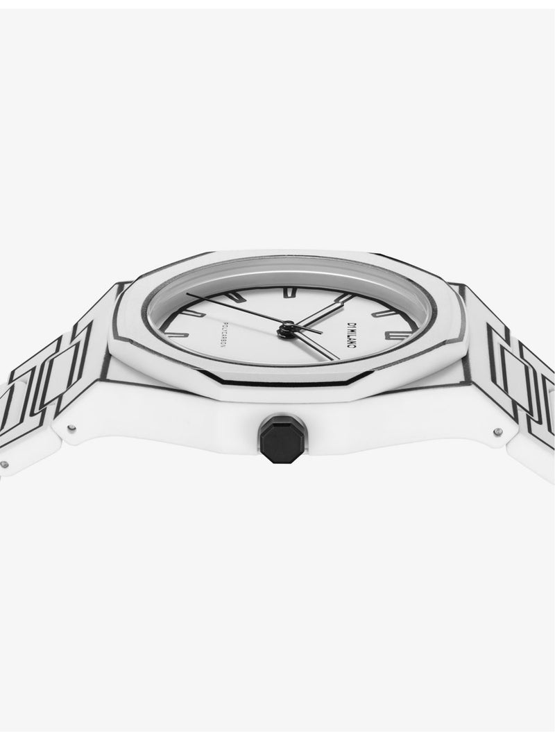 D1 Milano polycarbonate quartz watch White Sketch 40.5mm - British product