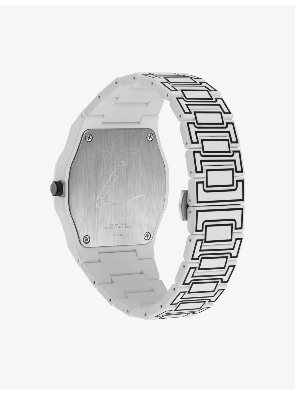 D1 Milano polycarbonate quartz watch White Sketch 40.5mm - British product