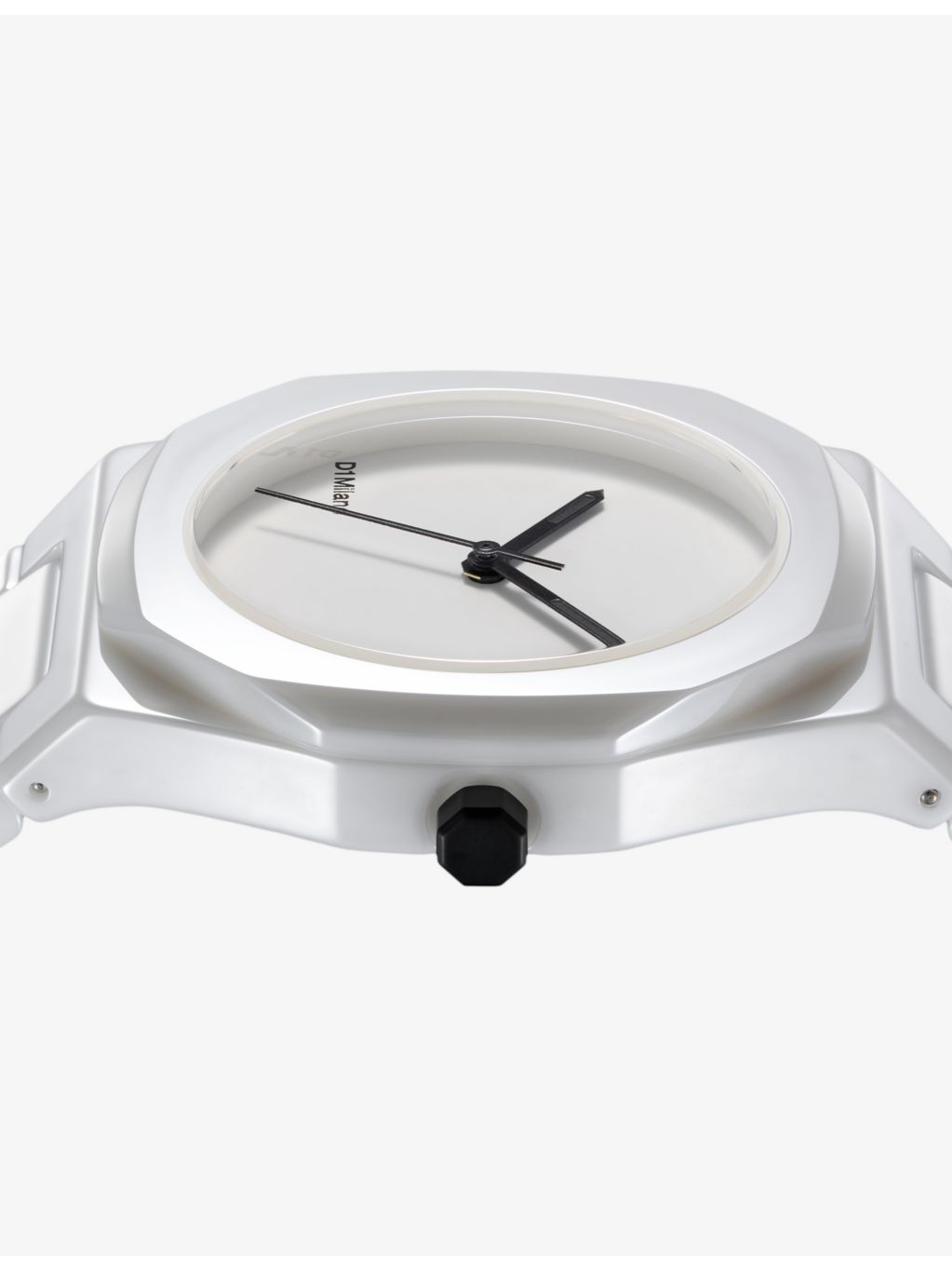D1 Milano Pure White ceramic watch 37mm, UK version