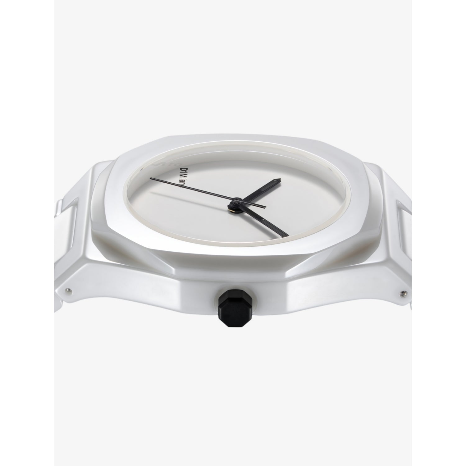 D1 Milano Pure White ceramic watch 37mm, UK version