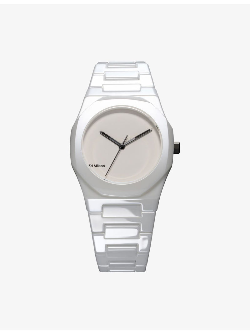 D1 Milano Pure White ceramic watch 37mm, UK version