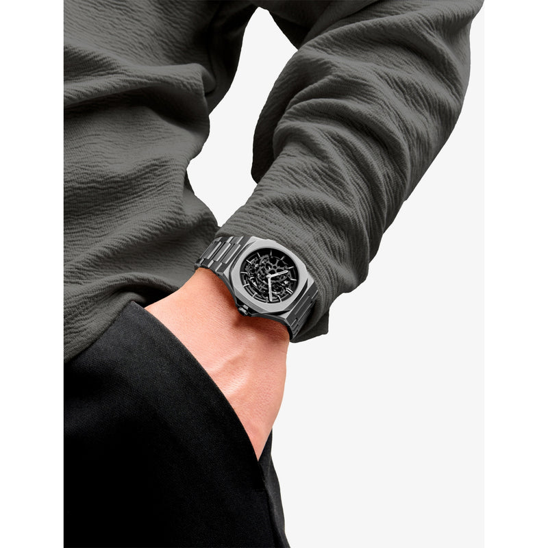 D1 Milano skeleton mechanical watch 41.5mm stainless steel - British product