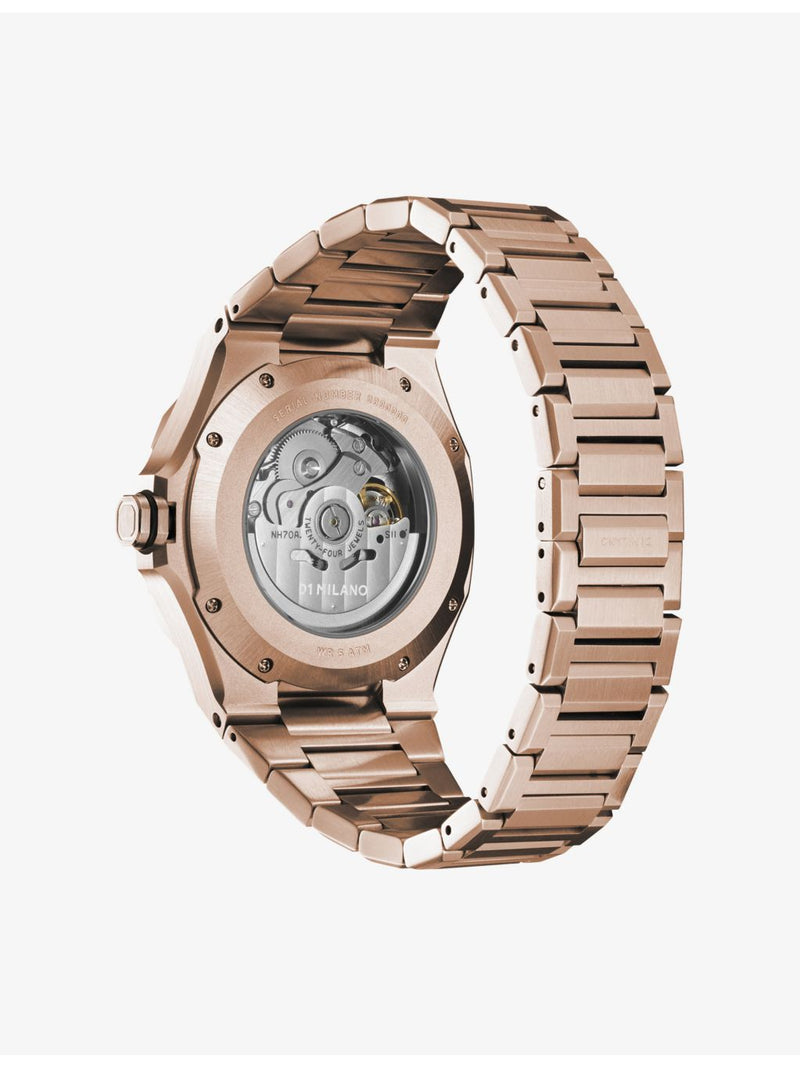 D1 Milano skeleton mechanical watch rose-gold 41.5mm - British product