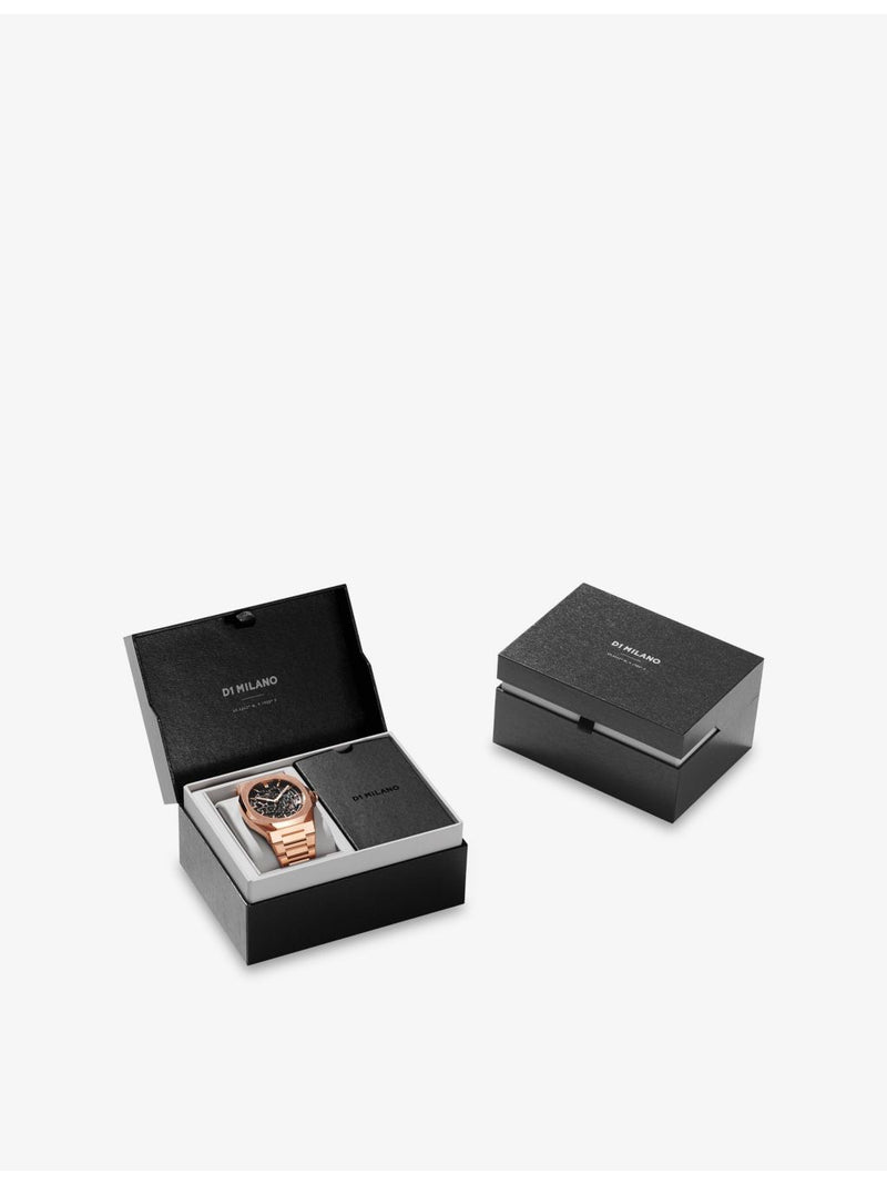 D1 Milano skeleton mechanical watch rose-gold 41.5mm - British product