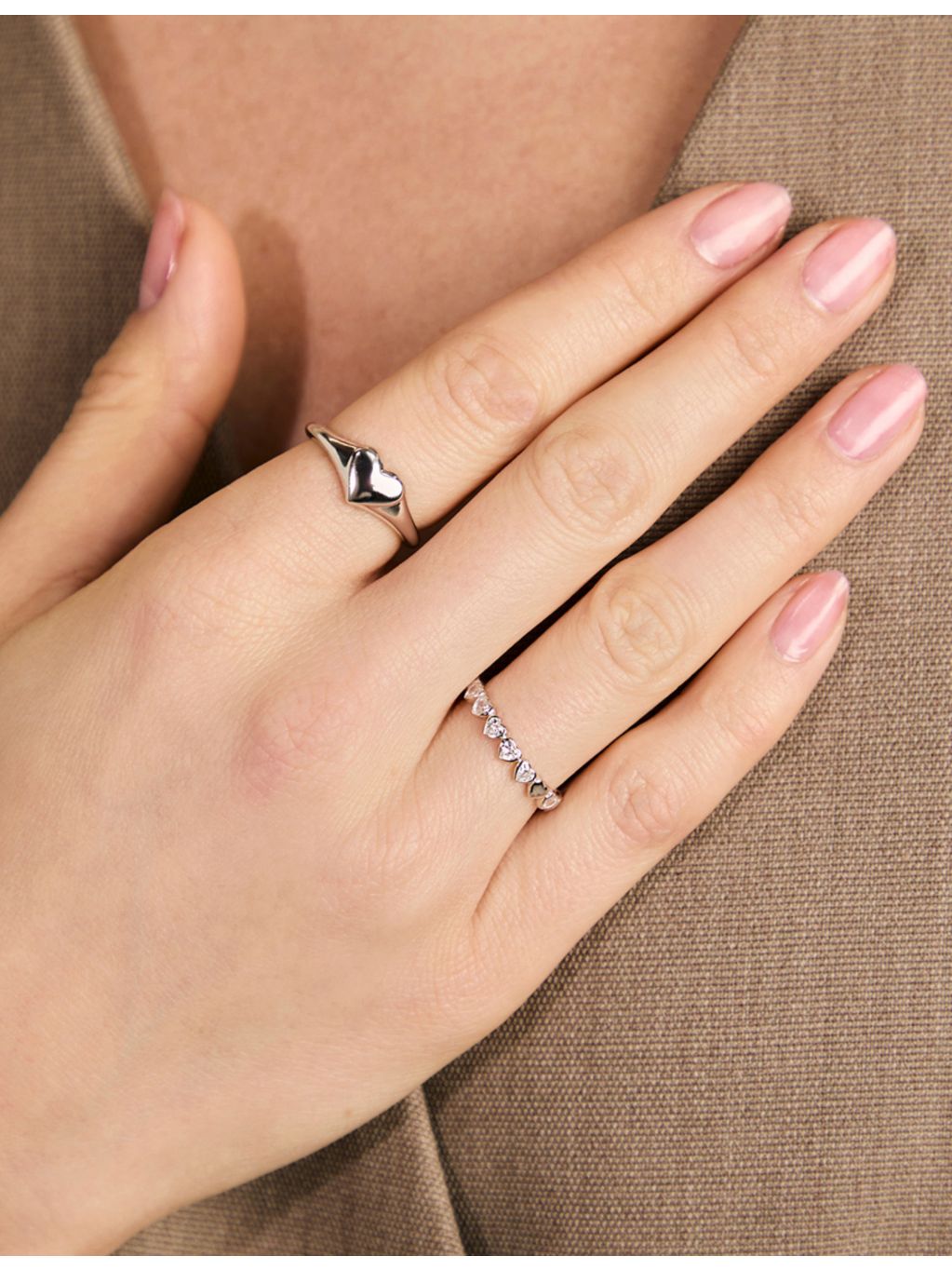 Astrid & Miyu heart eternity ring silver cubic zirconia - British product