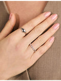 Astrid & Miyu heart eternity ring silver cubic zirconia - British product