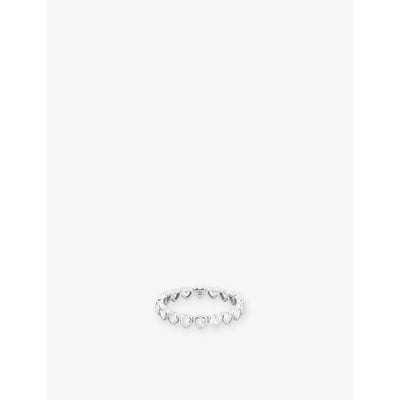 selfridges Astrid & Miyu Bezel Heart Eternity Rhodium-Plated Sterling-Silver and Cubic Zirconia Ring- Buy online at McGrocer