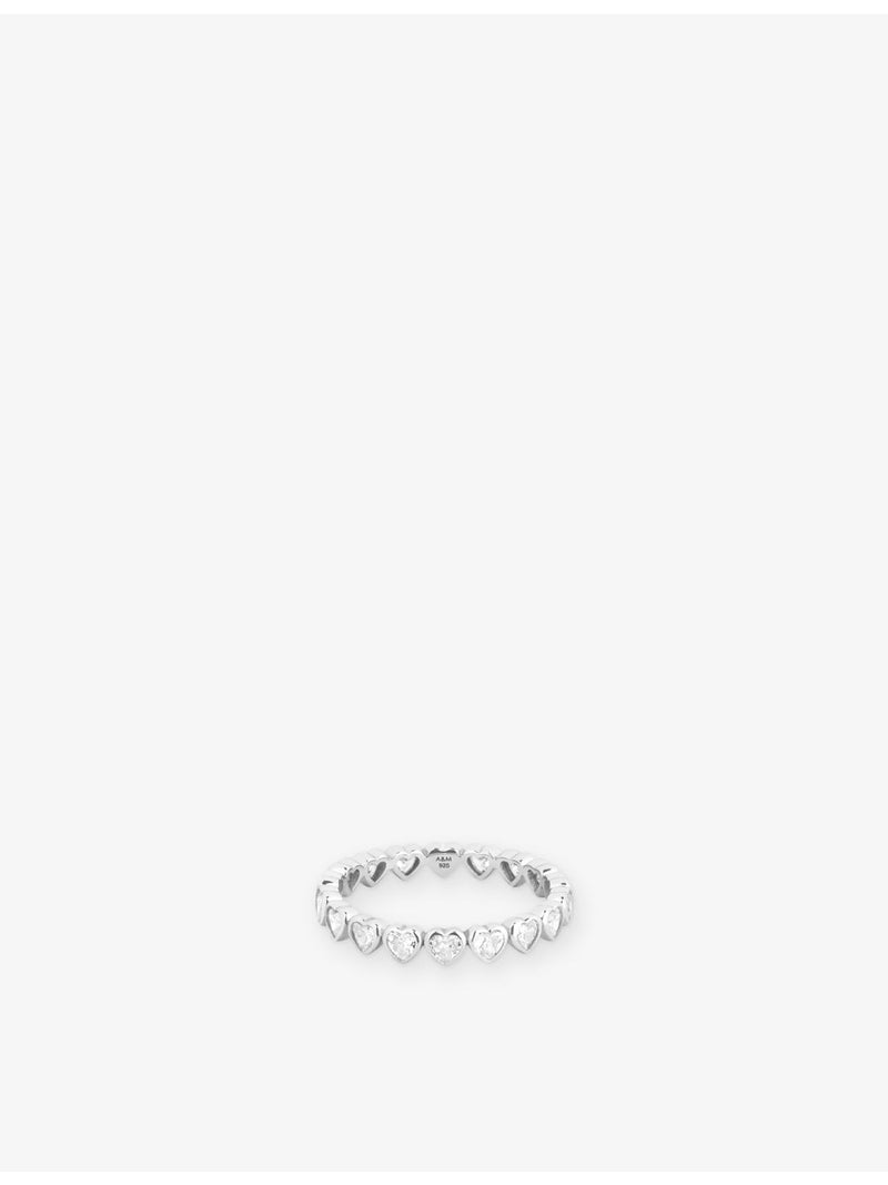 Astrid & Miyu heart eternity ring silver cubic zirconia - British product