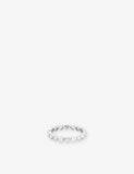 Astrid & Miyu Bezel Heart Eternity Rhodium-Plated Sterling-Silver and Cubic Zirconia Ring