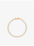 Astrid & Miyu heart bezel tennis bracelet in gold-plated brass, UK version