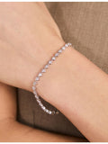 Astrid & Miyu rhodium-plated cubic zirconia heart bracelet (British brand)