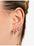 Astrid & Miyu sterling silver heart cluster single hoop earring, UK version