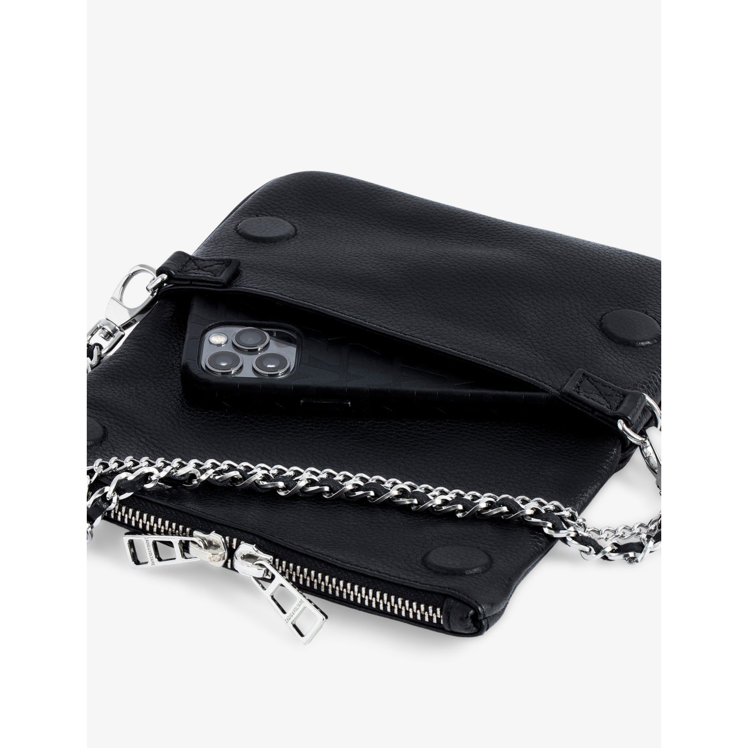 Zadig Voltaire Rock Nano leather clutch bag, British product