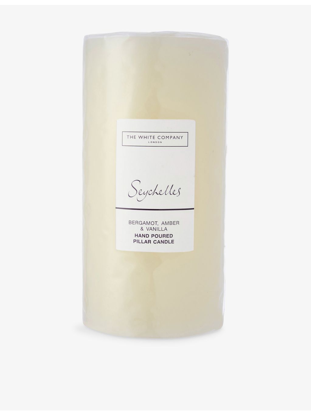 White Company Seychelles scented pillar candle 590g, imported from the UK
